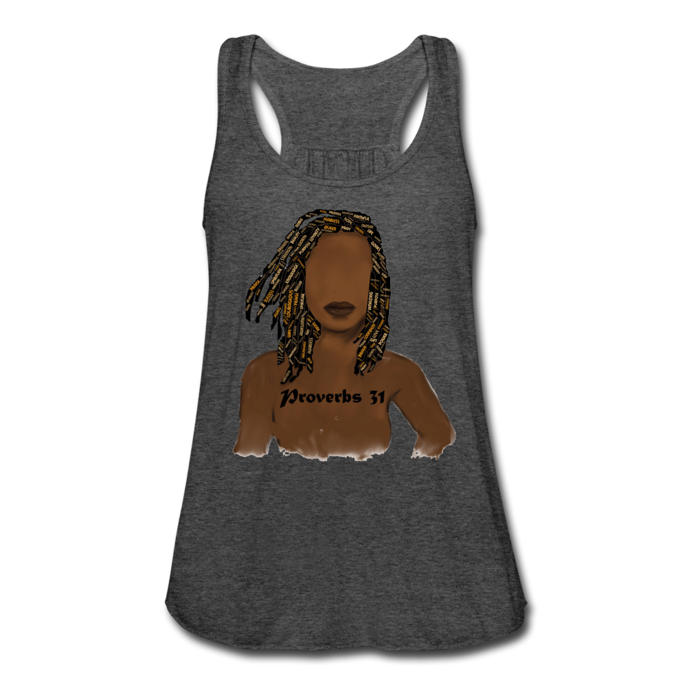 Proverbs 31 Locs Women's Flowy Tank Top - deep heather