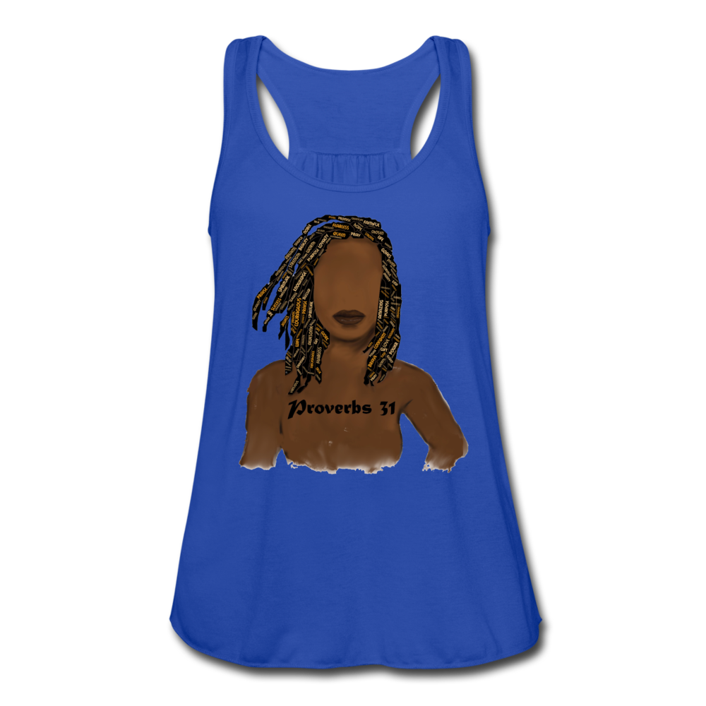 Proverbs 31 Locs Women's Flowy Tank Top - royal blue