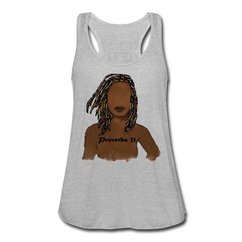 Proverbs 31 Locs Women's Flowy Tank Top - heather gray