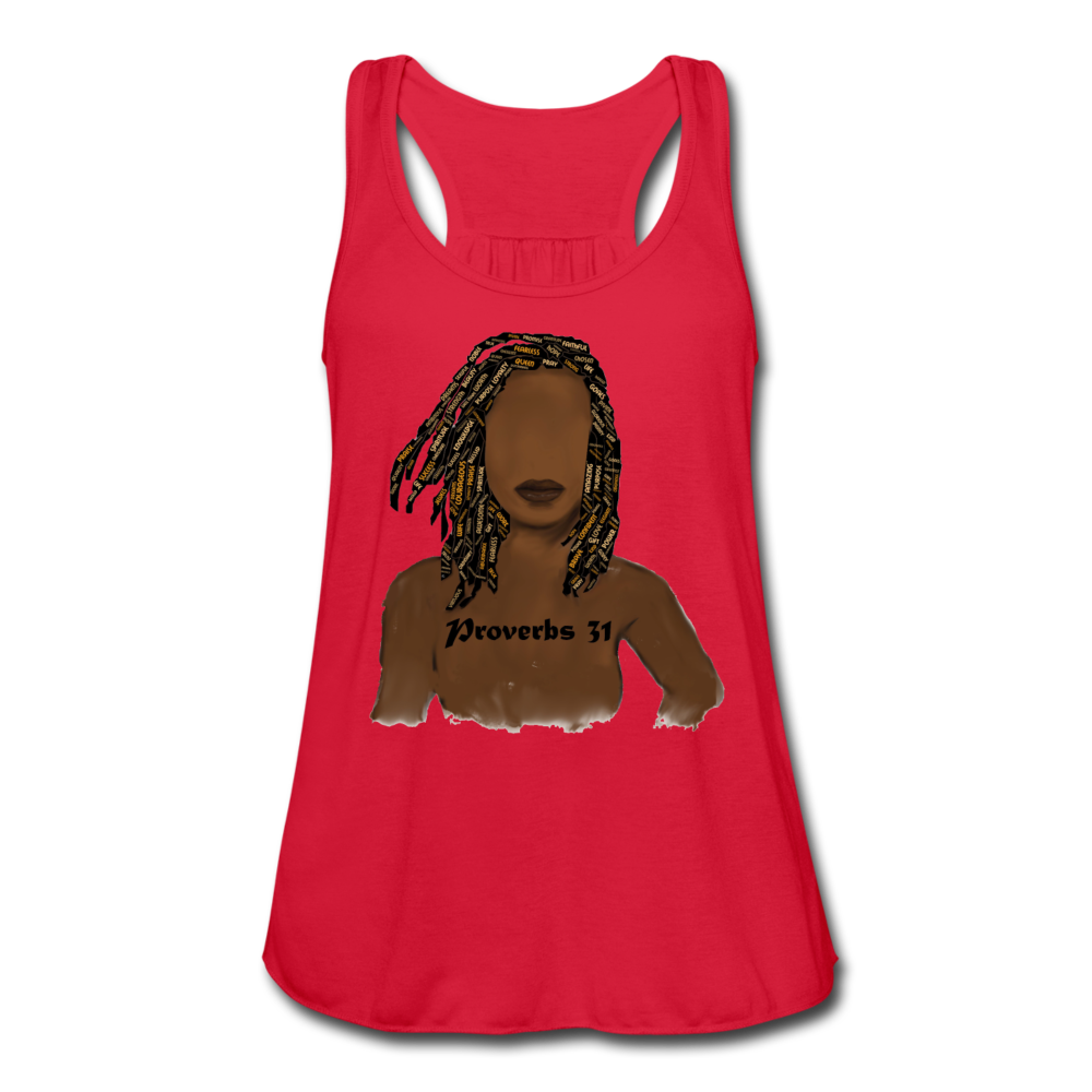 Proverbs 31 Locs Women's Flowy Tank Top - red