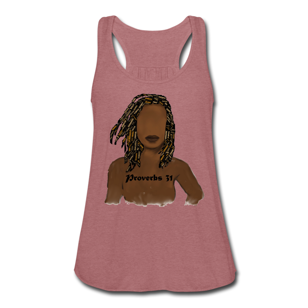 Proverbs 31 Locs Women's Flowy Tank Top - mauve