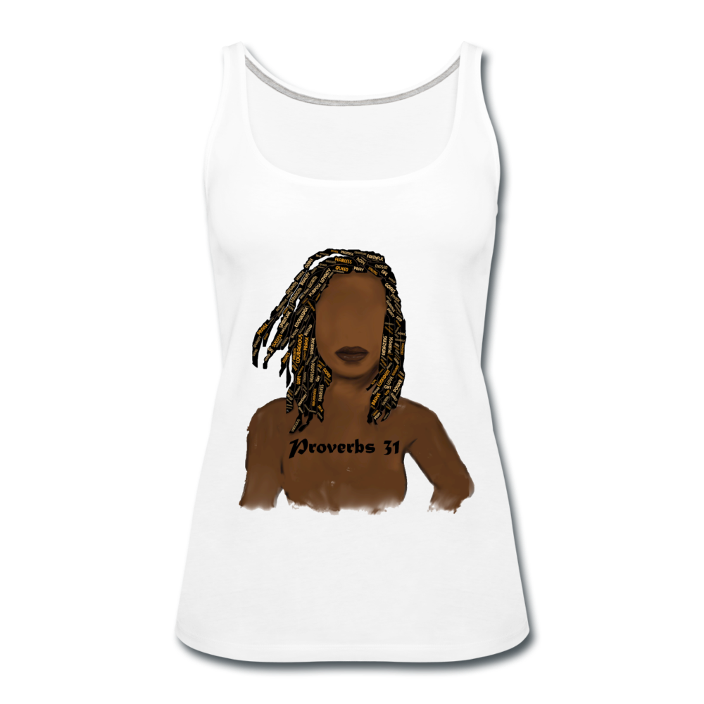 Proverbs 31 Locs Women’s Premium Tank Top - white