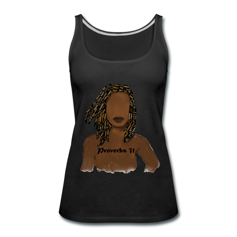 Proverbs 31 Locs Women’s Premium Tank Top - black