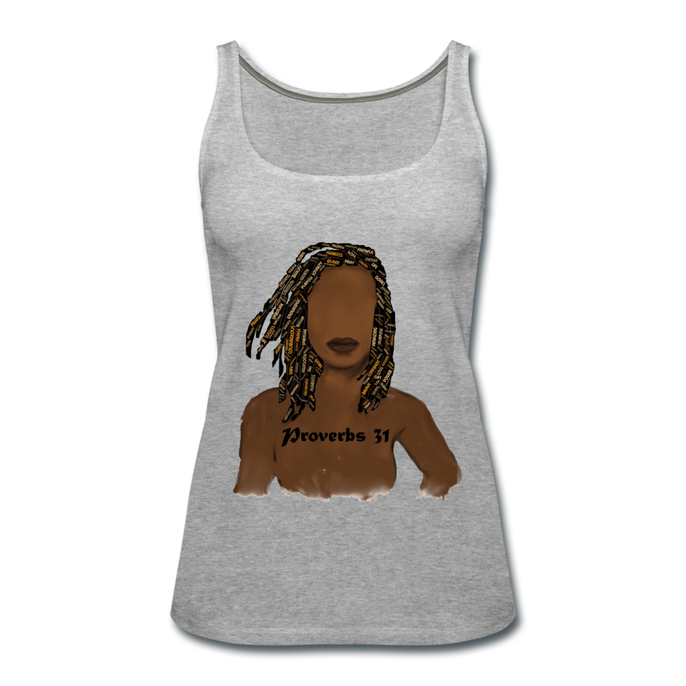 Proverbs 31 Locs Women’s Premium Tank Top - heather gray
