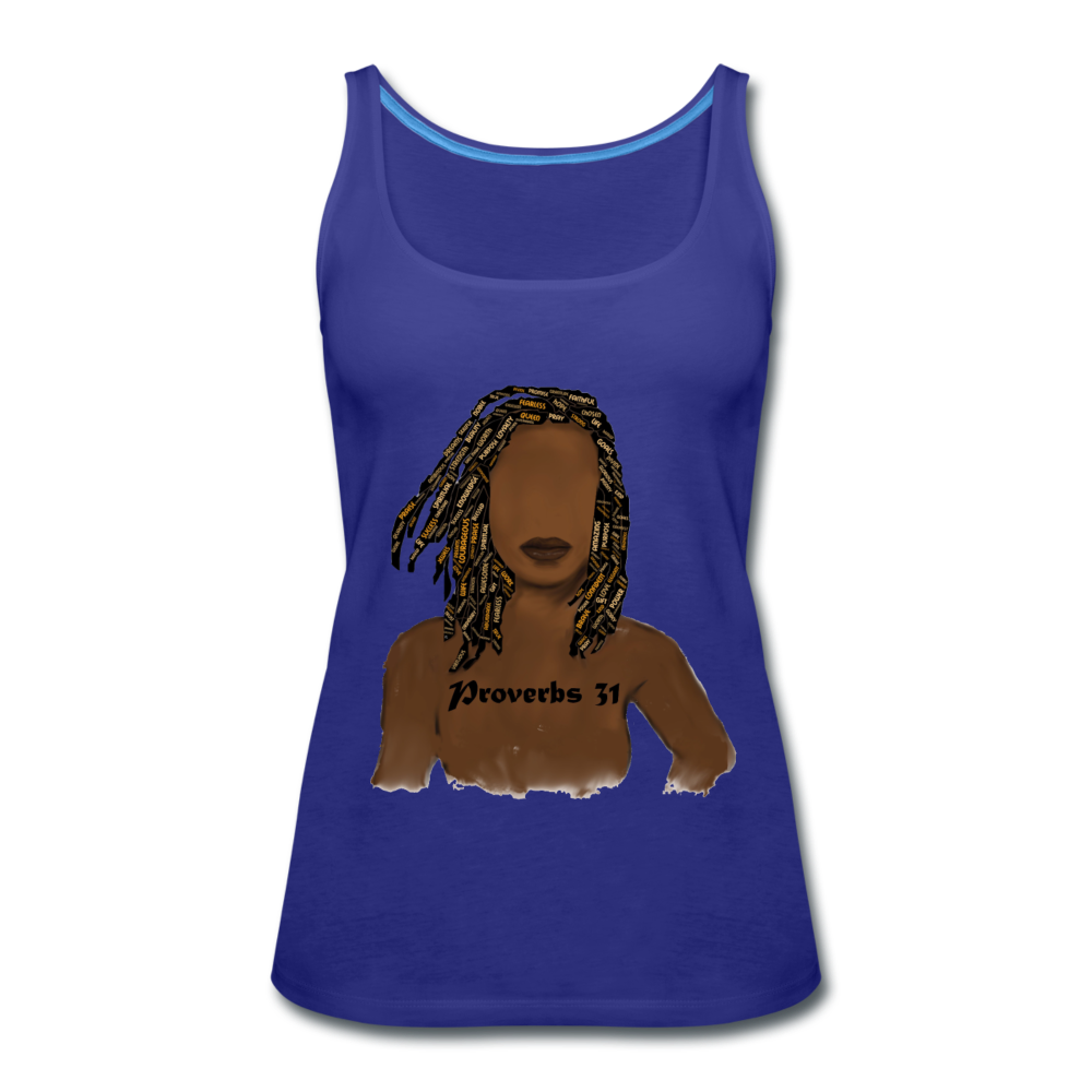 Proverbs 31 Locs Women’s Premium Tank Top - royal blue