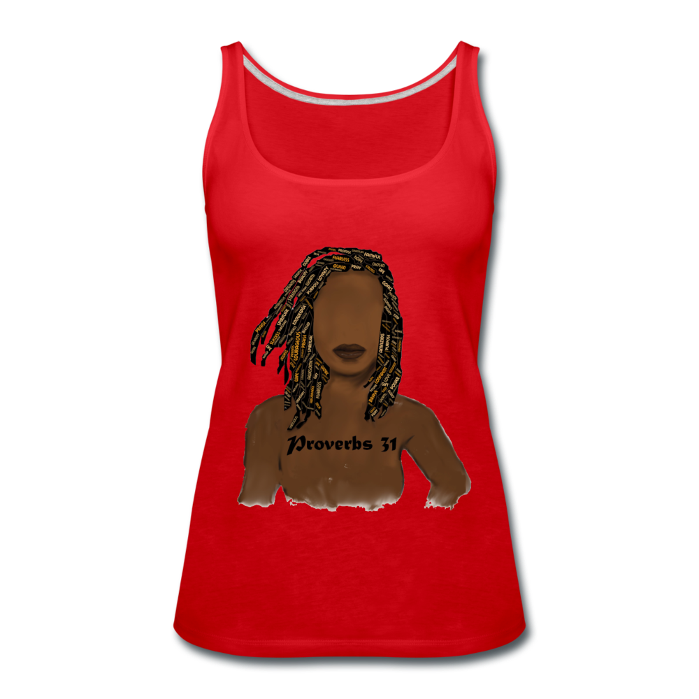 Proverbs 31 Locs Women’s Premium Tank Top - red