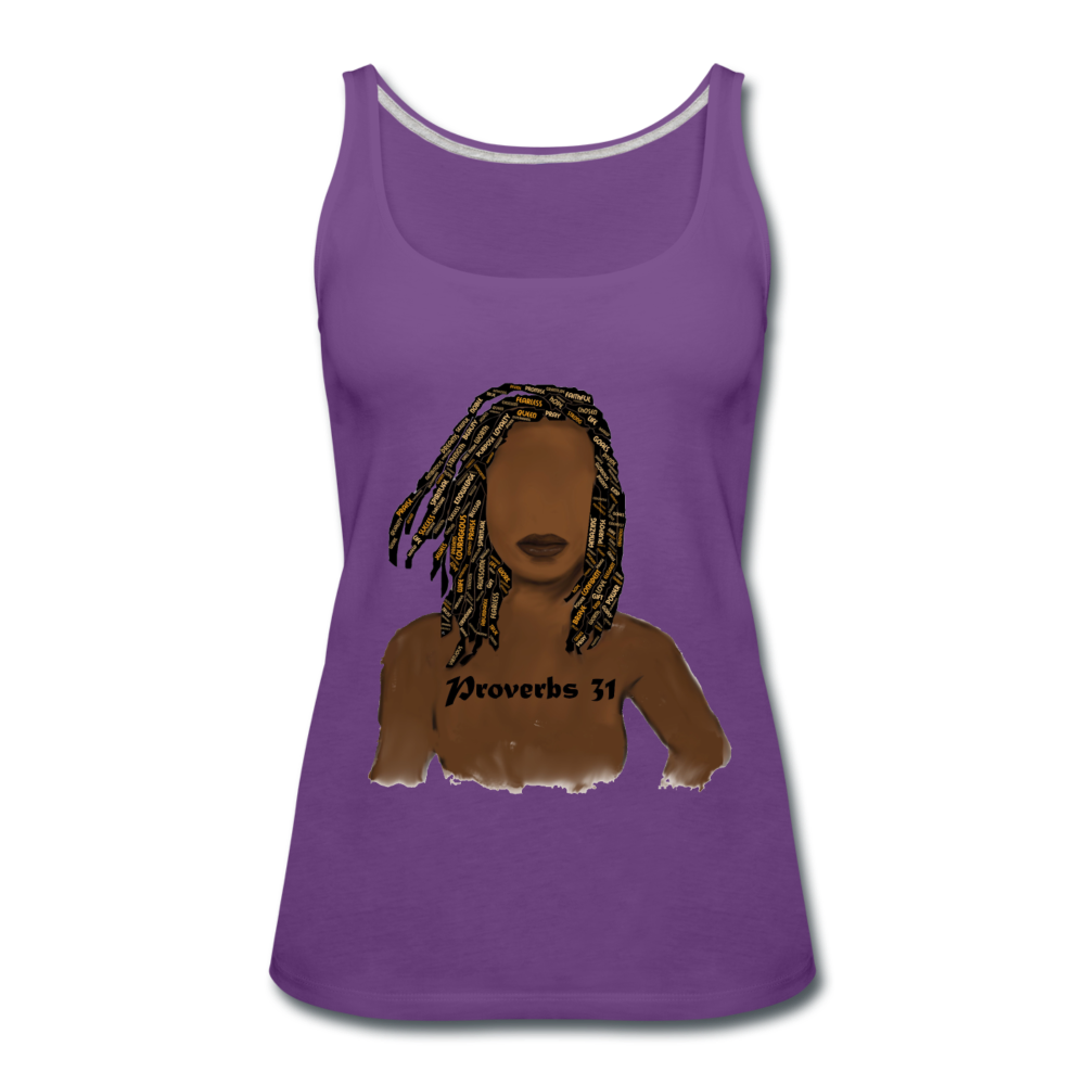 Proverbs 31 Locs Women’s Premium Tank Top - purple