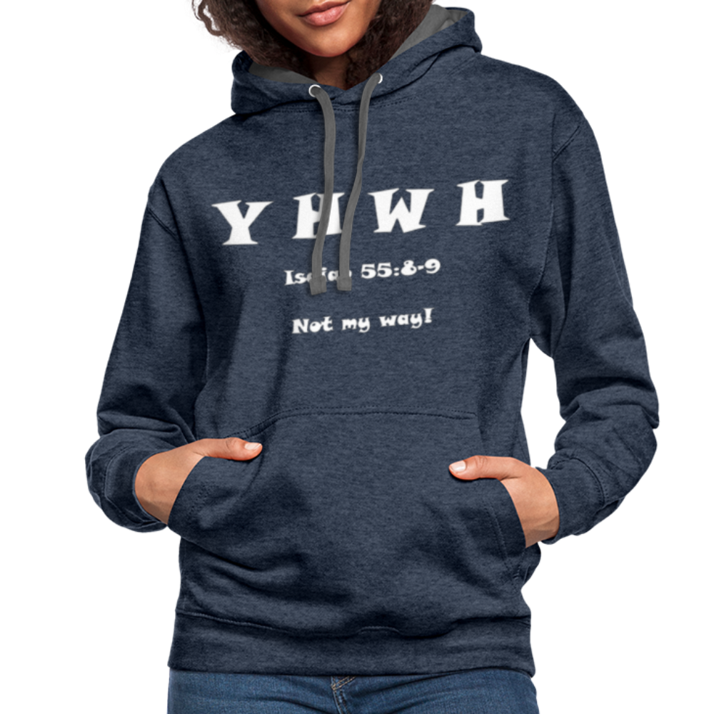 Contrast Hoodie - indigo heather/asphalt