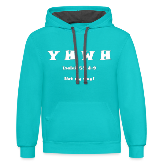 Contrast Hoodie - scuba blue/asphalt