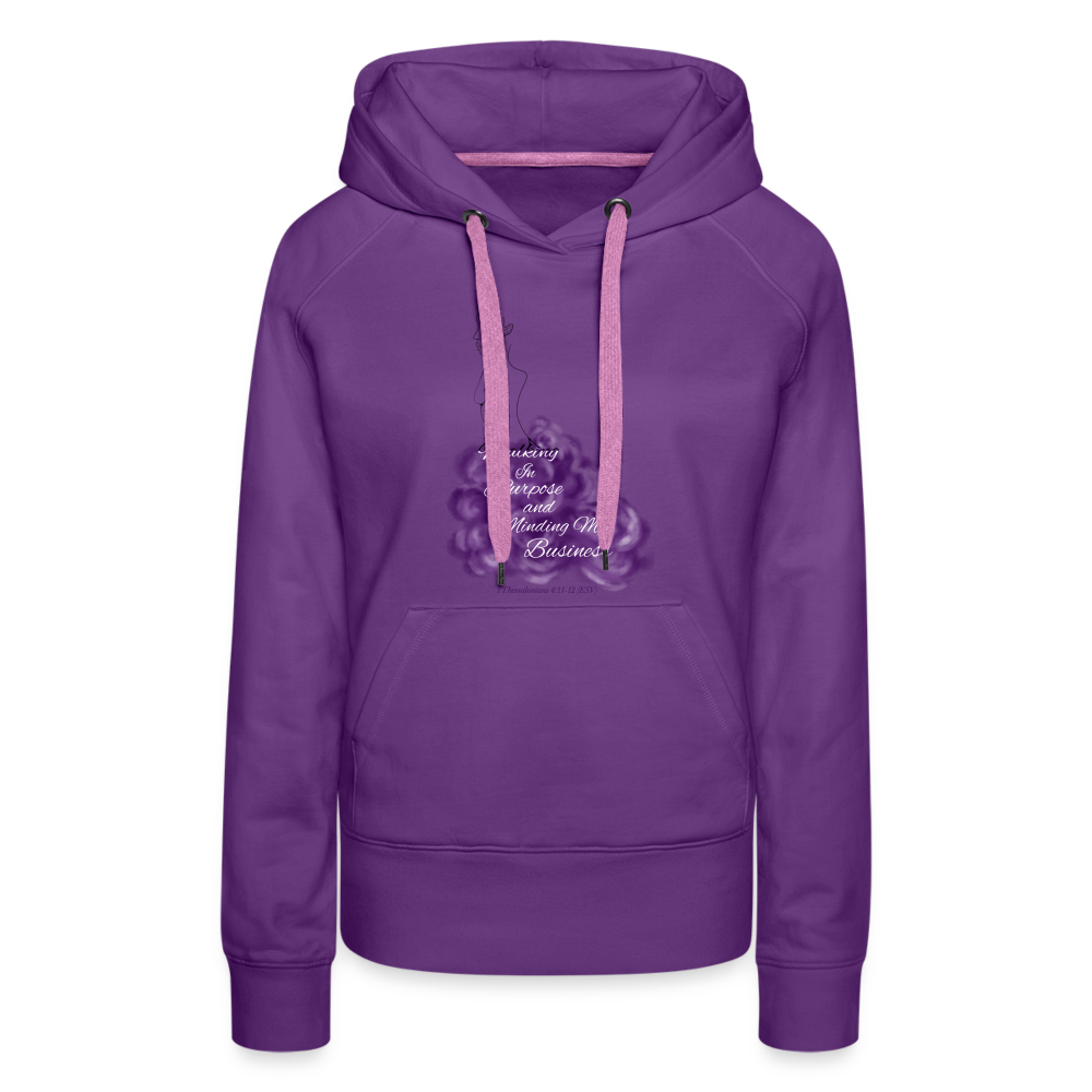 Walking In Purpose/Minding My Business Women’s Premium Hoodie - purple
